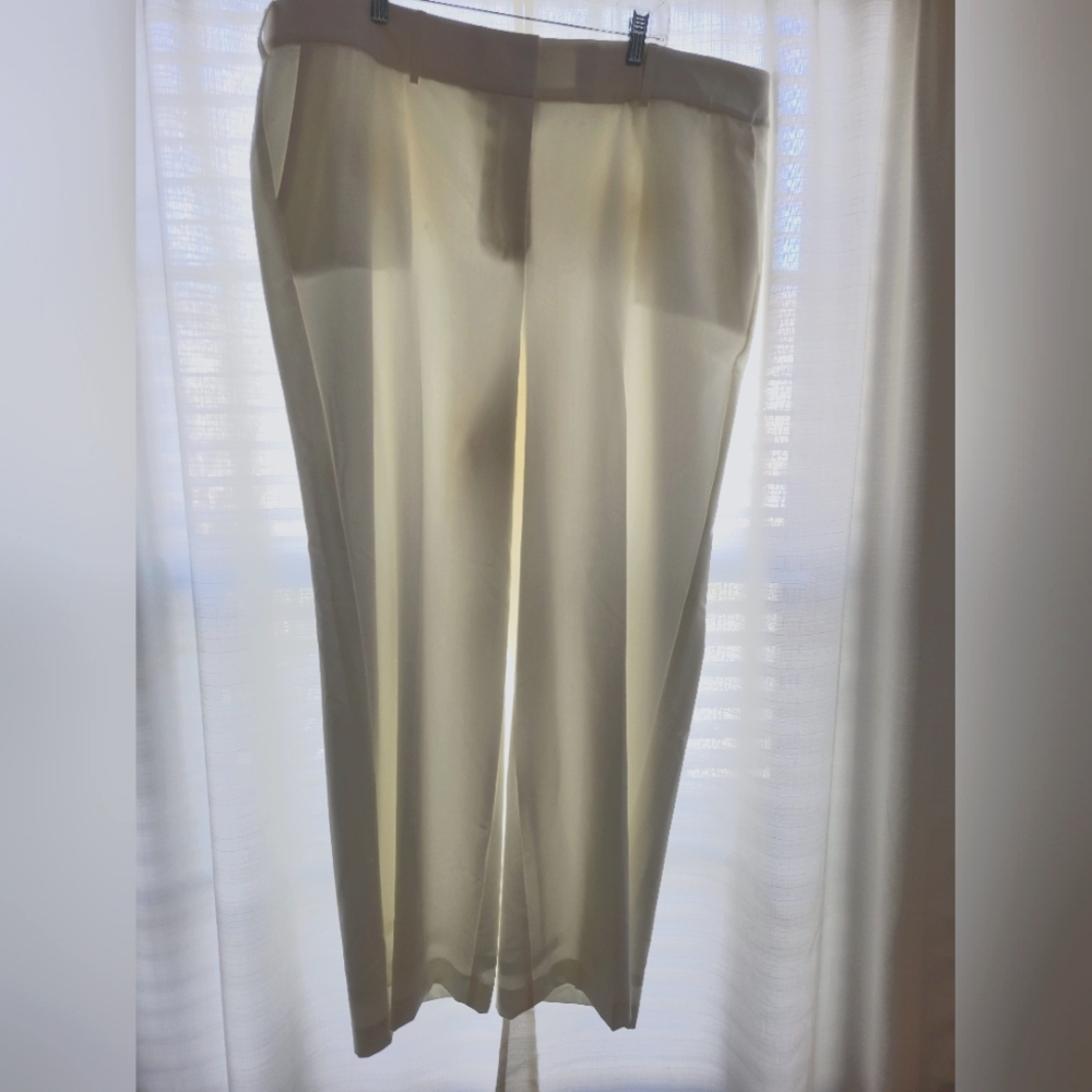 Lane Bryant Perfect Drape Wide Leg Pants, white, size 22